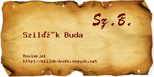 Szilák Buda névjegykártya